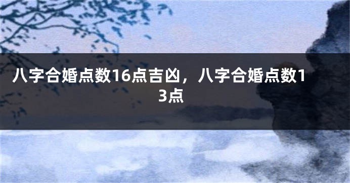 八字合婚点数16点吉凶，八字合婚点数13点