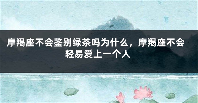 摩羯座不会鉴别绿茶吗为什么，摩羯座不会轻易爱上一个人