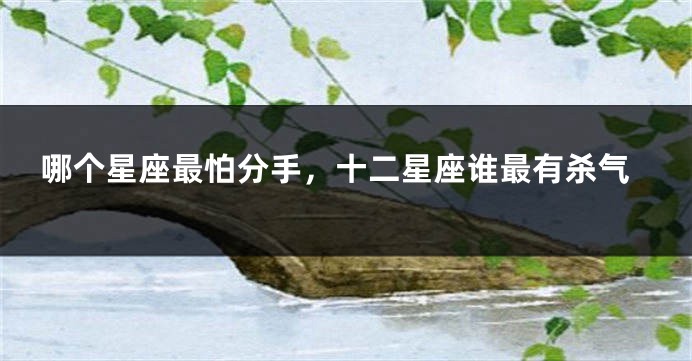 哪个星座最怕分手，十二星座谁最有杀气