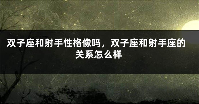 双子座和射手性格像吗，双子座和射手座的关系怎么样