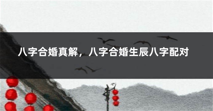 八字合婚真解，八字合婚生辰八字配对