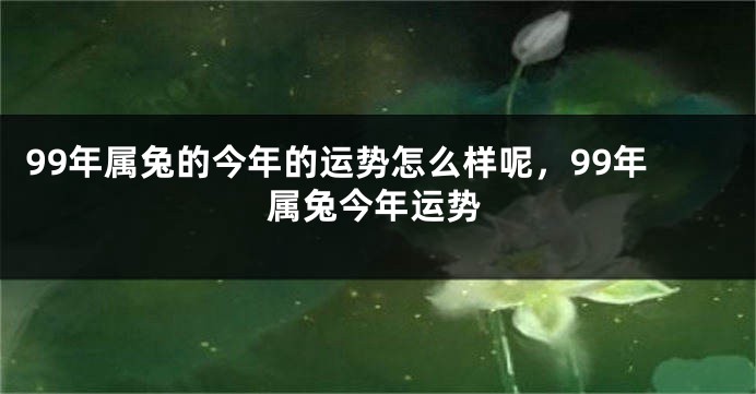99年属兔的今年的运势怎么样呢,99年属兔今年运势