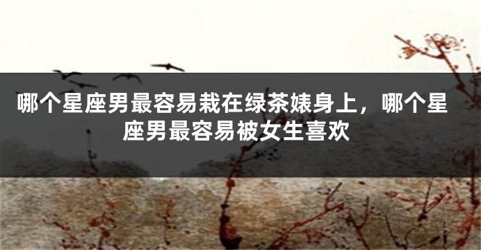 哪个星座男最容易栽在绿茶婊身上，哪个星座男最容易被女生喜欢