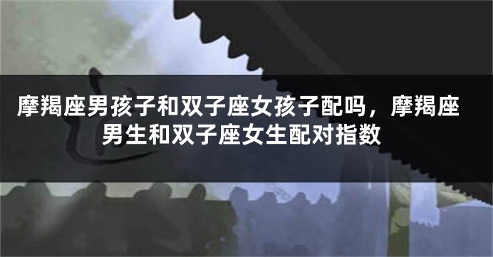 摩羯座男孩子和双子座女孩子配吗，摩羯座男生和双子座女生配对指数
