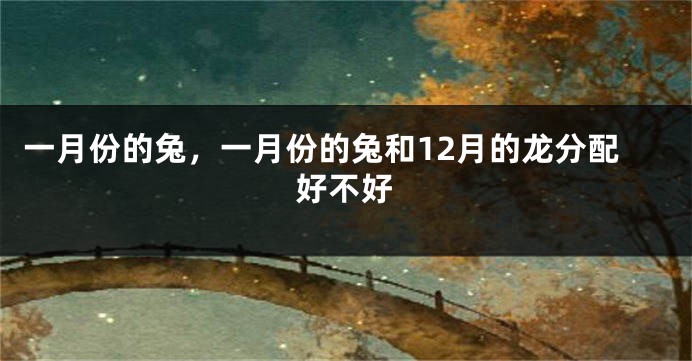 一月份的兔，一月份的兔和12月的龙分配好不好