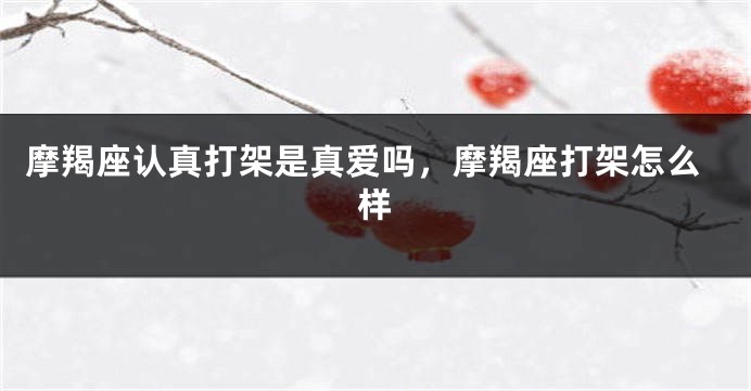 摩羯座认真打架是真爱吗，摩羯座打架怎么样