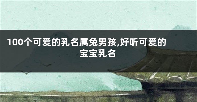 100个可爱的乳名属兔男孩,好听可爱的宝宝乳名