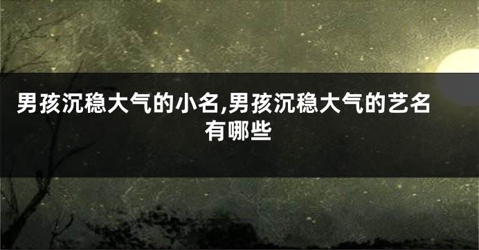 男孩沉稳大气的小名,男孩沉稳大气的艺名有哪些
