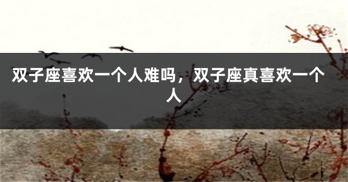 双子座喜欢一个人难吗，双子座真喜欢一个人
