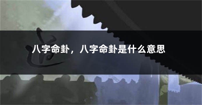 八字命卦，八字命卦是什么意思