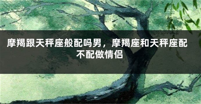 摩羯跟天秤座般配吗男，摩羯座和天秤座配不配做情侣