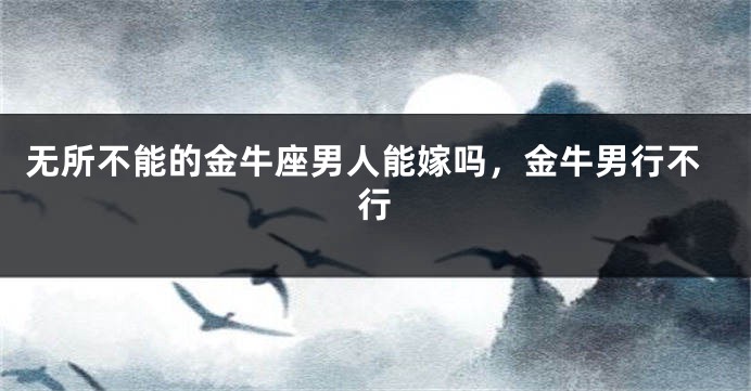 无所不能的金牛座男人能嫁吗，金牛男行不行