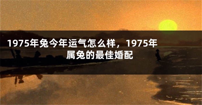 1975年兔今年运气怎么样，1975年属兔的最佳婚配