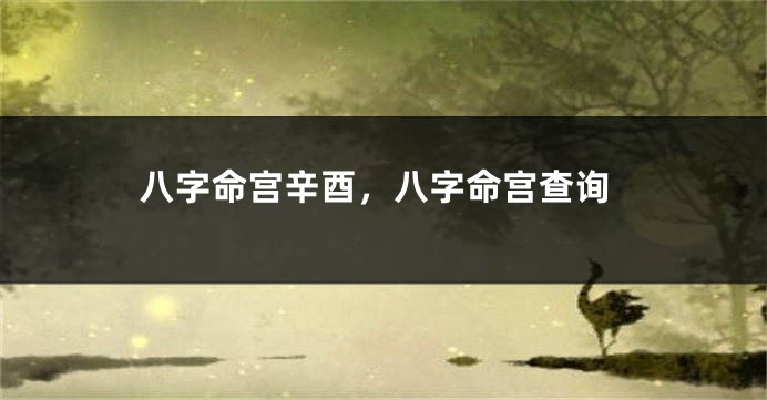 八字命宫辛酉，八字命宫查询