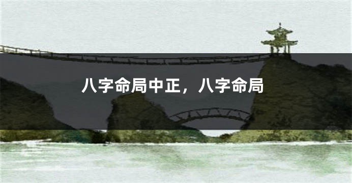 八字命局中正,八字命局