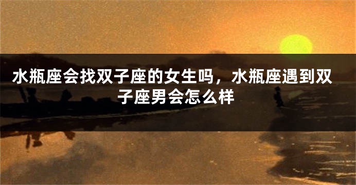 水瓶座会找双子座的女生吗，水瓶座遇到双子座男会怎么样