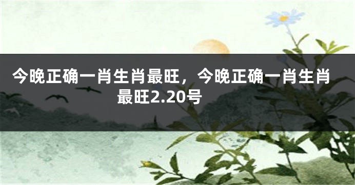 今晚正确一肖生肖最旺，今晚正确一肖生肖最旺2.20号
