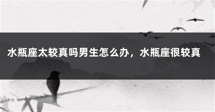 水瓶座太较真吗男生怎么办，水瓶座很较真
