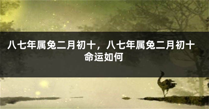 八七年属兔二月初十，八七年属兔二月初十命运如何