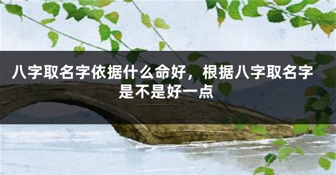 八字取名字依据什么命好，根据八字取名字是不是好一点