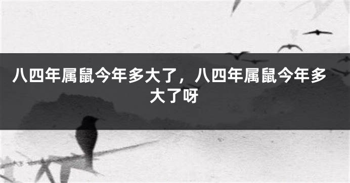 八四年属鼠今年多大了，八四年属鼠今年多大了呀