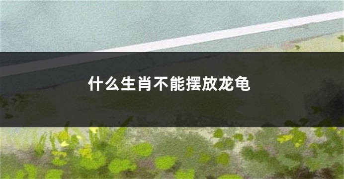 什么生肖不能摆放龙龟