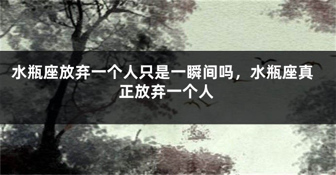 水瓶座放弃一个人只是一瞬间吗,水瓶座真正放弃一个人