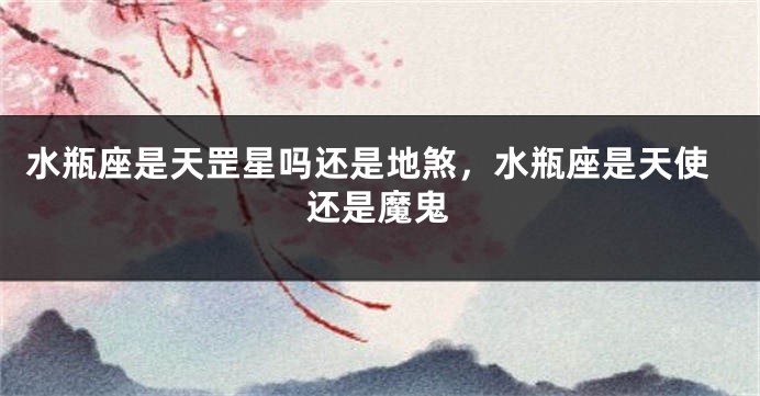 水瓶座是天罡星吗还是地煞，水瓶座是天使还是魔鬼