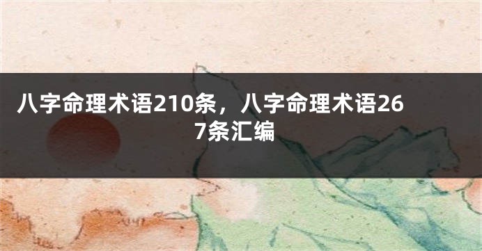 八字命理术语210条，八字命理术语267条汇编