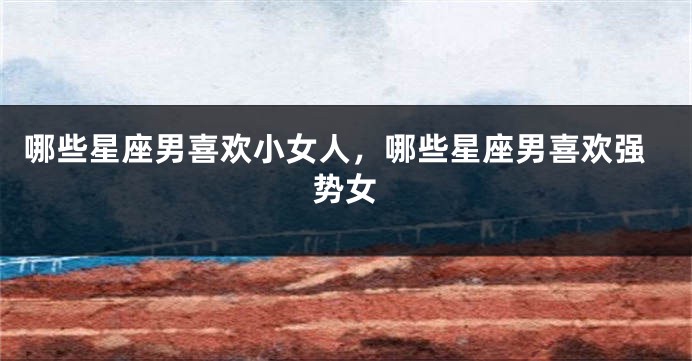 哪些星座男喜欢小女人，哪些星座男喜欢强势女
