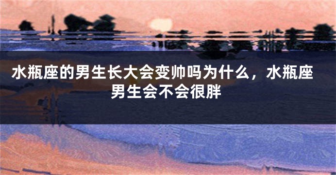 水瓶座的男生长大会变帅吗为什么，水瓶座男生会不会很胖