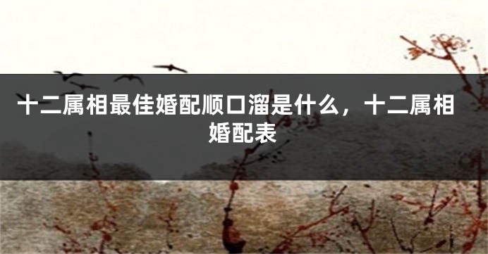 十二属相最佳婚配顺口溜是什么，十二属相婚配表