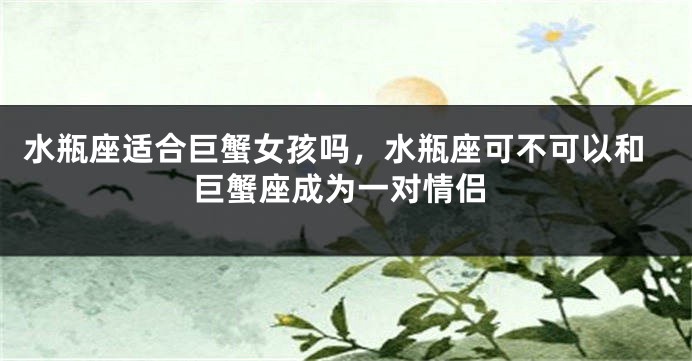 水瓶座适合巨蟹女孩吗，水瓶座可不可以和巨蟹座成为一对情侣