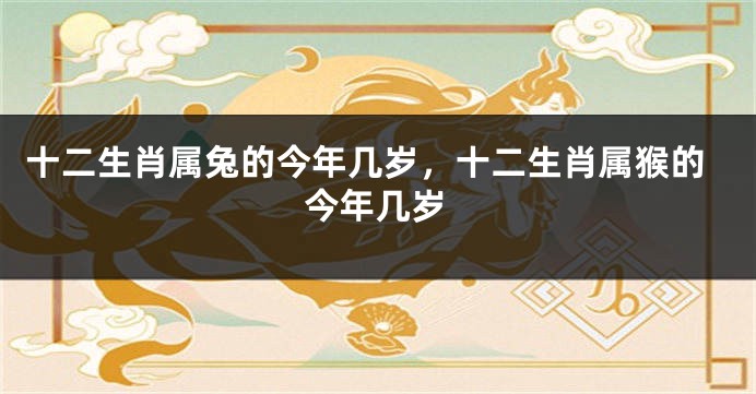 十二生肖属兔的今年几岁,十二生肖属猴的今年几岁