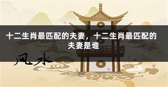 十二生肖最匹配的夫妻，十二生肖最匹配的夫妻是谁