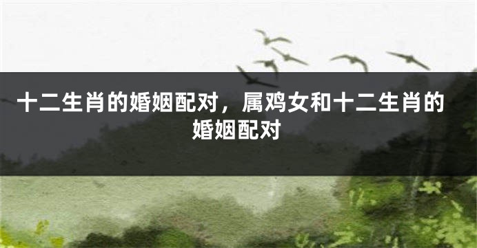 十二生肖的婚姻配对，属鸡女和十二生肖的婚姻配对