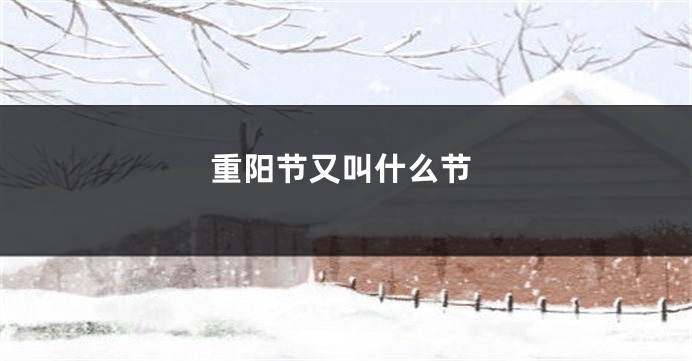 重阳节又叫什么节