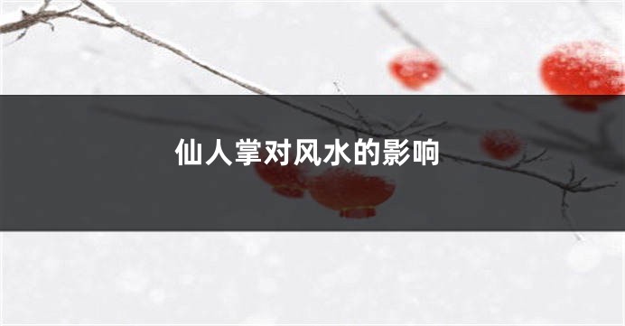 仙人掌对风水的影响