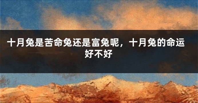 十月兔是苦命兔还是富兔呢，十月兔的命运好不好