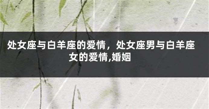 处女座与白羊座的爱情，处女座男与白羊座女的爱情,婚姻