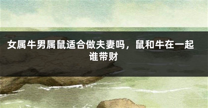 女属牛男属鼠适合做夫妻吗，鼠和牛在一起谁带财