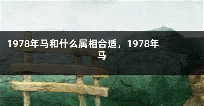 1978年马和什么属相合适，1978年马