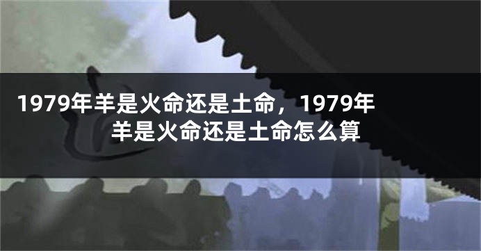 1979年羊是火命还是土命，1979年羊是火命还是土命怎么算