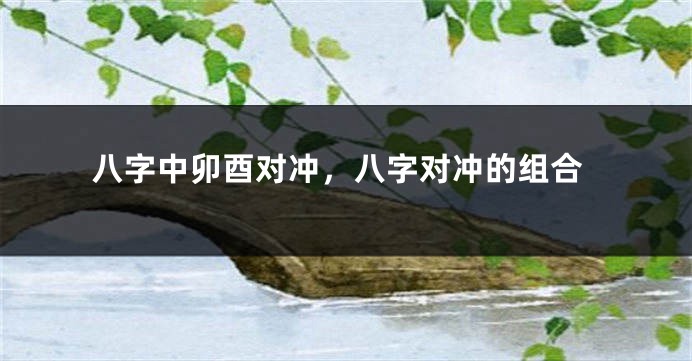 八字中卯酉对冲，八字对冲的组合