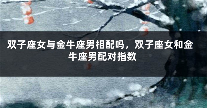 双子座女与金牛座男相配吗,双子座女和金牛座男配对指数