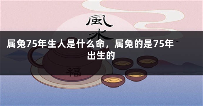 属兔75年生人是什么命，属兔的是75年出生的
