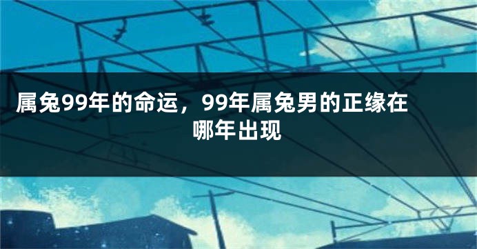 属兔99年的命运，99年属兔男的正缘在哪年出现