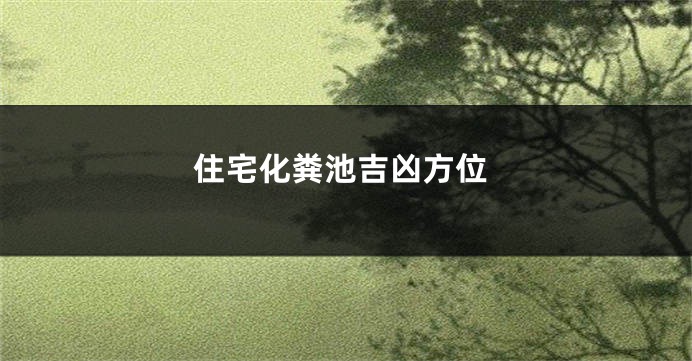 住宅化粪池吉凶方位