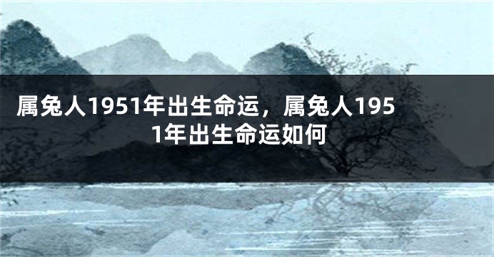 属兔人1951年出生命运，属兔人1951年出生命运如何