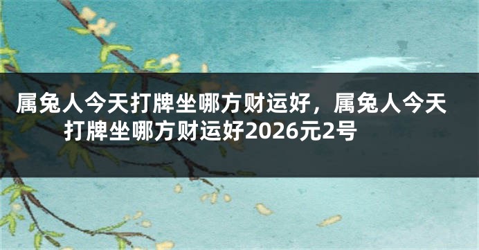 属兔人今天打牌坐哪方财运好，属兔人今天打牌坐哪方财运好2026元2号